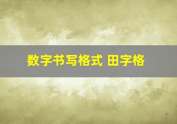 数字书写格式 田字格